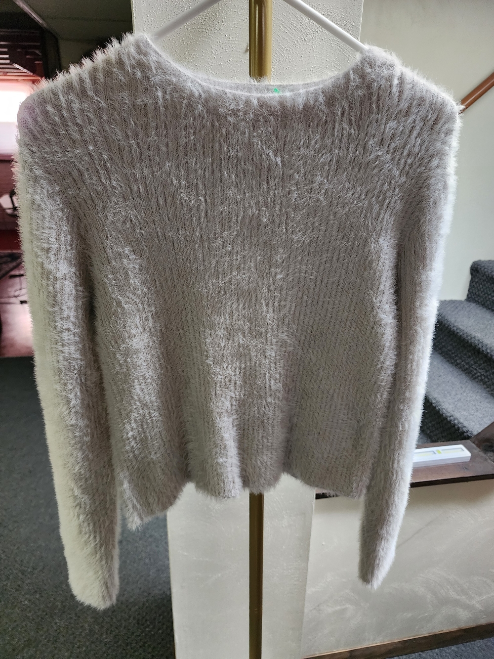 Truth Republic Women’s Fuzzy Crewneck Sweater - Light Gray